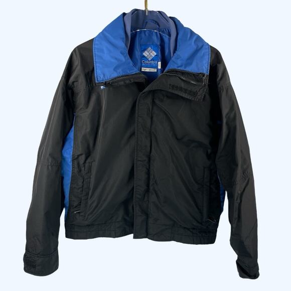 COLUMBIA Vintage Jacket Medium Reversible Bomber Insulated Blue Black Retro 90s - Picture 1 of 6